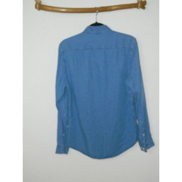 NN07 No Nationality Shirt  Blue Chambray Palk Slim Fit  Tencel ‎ Men's Small - Picture 3 of 10